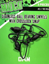 Suktukai Su Karabinais MADCAT Stainless Steal BB Swivels With Crosslock Snap