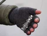 Pirštinės SAVAGE GEAR Knitted Half Finger Glove Dark Grey Melange